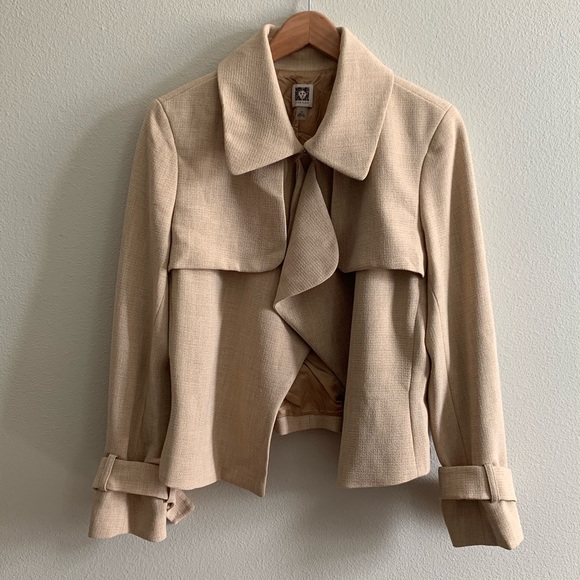 Anne Klein Camel Blazer with Draped Front, Size 14 - Picture 1 of 6